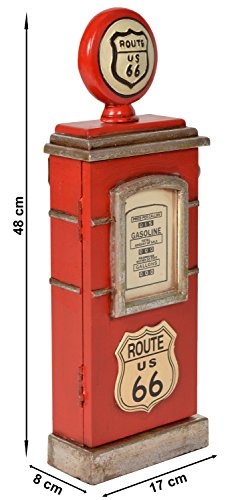 ts-ideen Unidad de Almacenamiento Armario Estante para Llaves Diseño Surtidor de Gasolina Rojo 48 x 17 cm