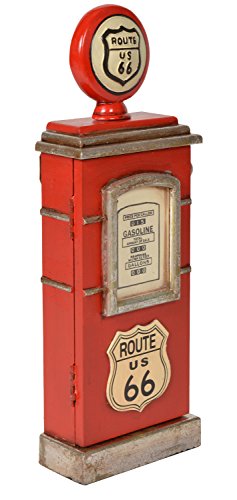 ts-ideen Unidad de Almacenamiento Armario Estante para Llaves Diseño Surtidor de Gasolina Rojo 48 x 17 cm