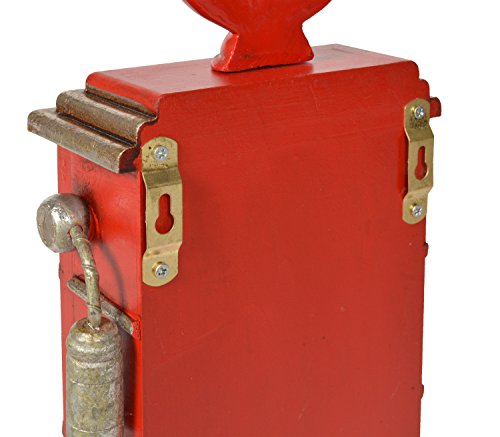 ts-ideen Unidad de Almacenamiento Armario Estante para Llaves Diseño Surtidor de Gasolina Rojo 48 x 17 cm