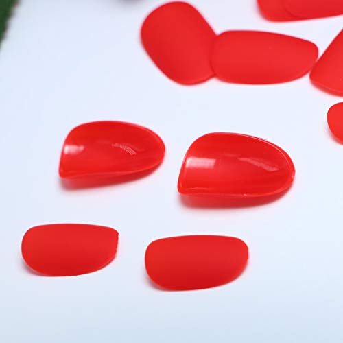 TseenYi Uñas Postizas Rojo Cabeza Redonda Corta Color Sólido Uñas Postizas Elipse Mate Uñas Completas de Cubierta Completa Uñas Postizas para Mujeres y Niñas （24 piezas）