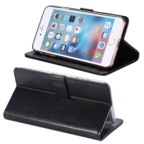 TTJ Flip Case para BLU Bold N1 + [4-Pack] Cristal Templado, HD Vidrio Templado Protector Pantalla, Carcasa Cierre Magnético, Función de Soporte Cover, Billetera Funda (6,4") - Azul