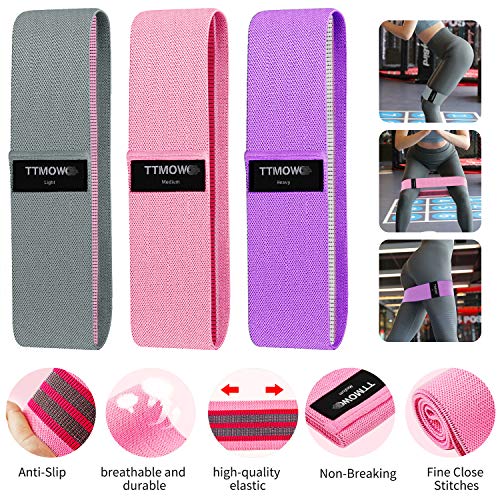 TTMOW Bandas Elasticas Gluteos,Bandas Elásticas Musculacion Para Fitness Con 3 niveles Para Fitness