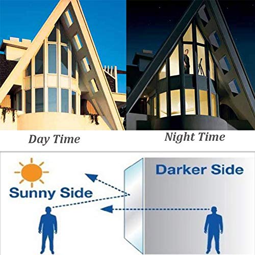 TTMOW Vinilo Pet Película Adhesiva Lámina de Espejo para Ventanas Cristal Unidireccional Protector de Privacidad Anti 99% UV y Anti 85% IR para Hogar y Oficina (50 * 200cm)
