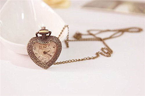 TU 52 reloj con colgante de corazón y de cadena larga en colour dorado óptica, collar de moda, de kobert goods