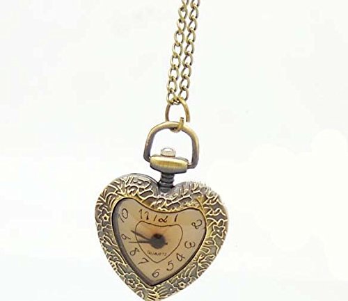 TU 52 reloj con colgante de corazón y de cadena larga en colour dorado óptica, collar de moda, de kobert goods