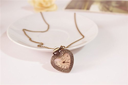 TU 52 reloj con colgante de corazón y de cadena larga en colour dorado óptica, collar de moda, de kobert goods