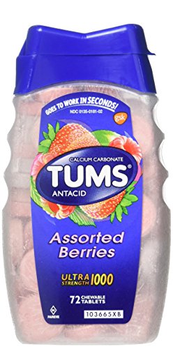 Tums Ultra Strength 1000 Antacid, Bayas variadas, 72 comprimidos