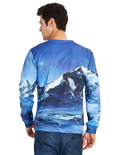 TUONROAD Sudaderas sin Capucha Christmas Unisex Dinosaurio 3D Impreso Ugly Navidad Suéter Jumper Crew Neck Manga Larga Jersey Sweatshirt para Hombres Mujeres - S