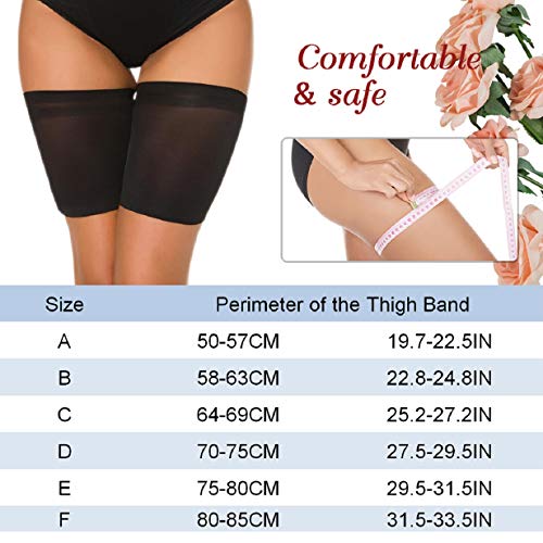 Tuopuda Bandas de Muslos,Mujer Bandas Elásticas Anti-chafing para Muslos con Dos Tiras de Silicona para evitar el roce de los muslos