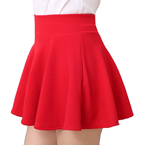 Tuopuda Falda Mini Skater Casual versátil elástica Acampanada versátil básica Falda Escolar Plisada Falda tutú para Mujeres niñas