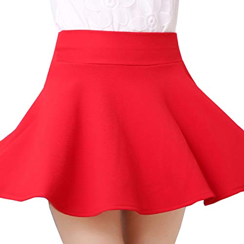Tuopuda Falda Mini Skater Casual versátil elástica Acampanada versátil básica Falda Escolar Plisada Falda tutú para Mujeres niñas
