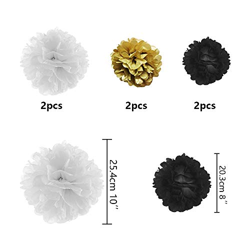 TUPARKA Decoracion Fiesta 40 Cumpleanos, Cumpleanos Hincha 40 o, de Papel, Pompones Colgantes remolinos, Hoja de Oro Globos Feliz 40o cumpleaños Decoraciones para Hombres y Mujeres