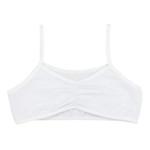 TupTam Sujetador para Niña Top Tirantes Estrechos Pack de 3, Blanco, 128-134