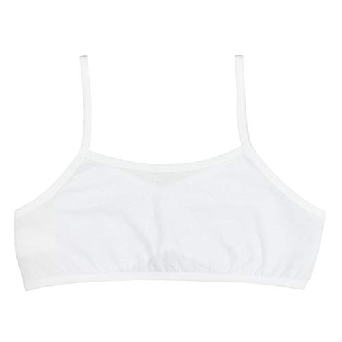 TupTam Sujetador para Niña Top Tirantes Estrechos Pack de 3, Blanco, 128-134