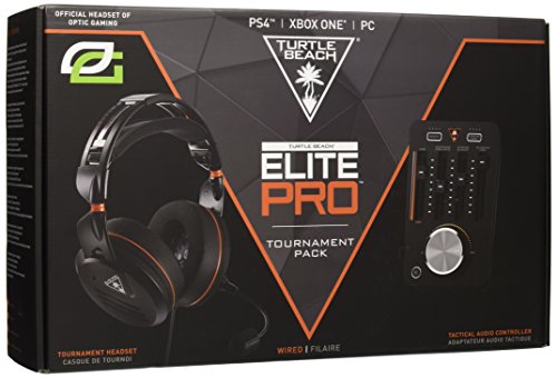 Turtle Beach - Paquete De Auriculares De Juego Para Torneos Y Adaptador De Sonido Tactique Elite Pro (PS4, Xbox One y PC)