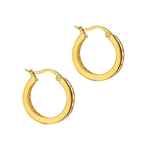 Tuscany Silver 8.95.0190 - Pendientes de plata bañada en oro de 9 quilates