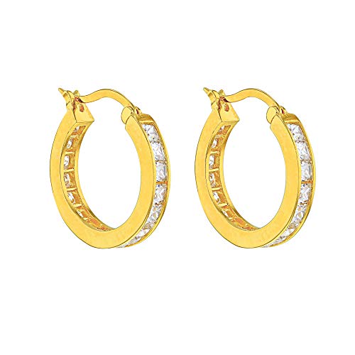 Tuscany Silver 8.95.0190 - Pendientes de plata bañada en oro de 9 quilates