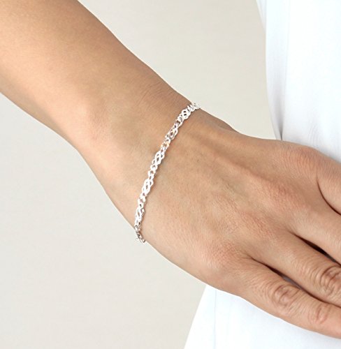 Tuscany Silver Pulsera de Plata de Ley para Mujer 18 cm