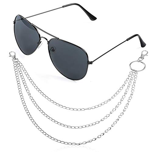 Tutent Biker Disfraz Accesorios Sombrero de Motociclista Negro Gafas de Sol de Punk Rock Guantes de Bigote Accesorios de rockero de Motociclista gótico Set para Fiesta Cosplay de Halloween