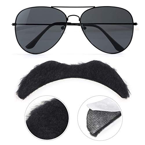 Tutent Biker Disfraz Accesorios Sombrero de Motociclista Negro Gafas de Sol de Punk Rock Guantes de Bigote Accesorios de rockero de Motociclista gótico Set para Fiesta Cosplay de Halloween
