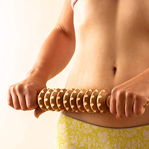 Tuuli Accessories Anti Celulitis Masajeador de Disco Rodillo Aparato Anticelulítico para Masaje del Cuerpo Maderoterapia Madera