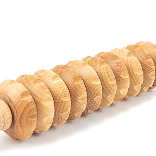 Tuuli Accessories Anti Celulitis Masajeador de Disco Rodillo Aparato Anticelulítico para Masaje del Cuerpo Maderoterapia Madera