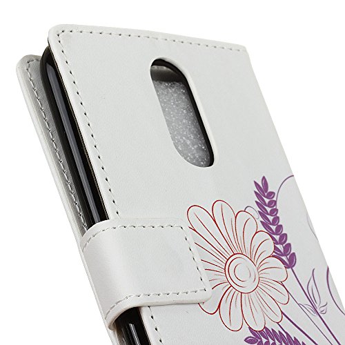 TVVT Funda LG K11 2018 Cuero PU Libro con Interna TPU Silicona Case Cubierta Suave Impresión Animal Cierre Magnético Función de Soporte Incorporado Carcasa - Flor de Mariposa