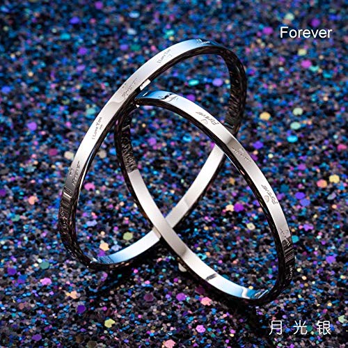 TWCAM Acero Cuero Pulsera Hombre- Pulsera De Letras Pulsera De Collar De Amor, Forever Rose Gold L