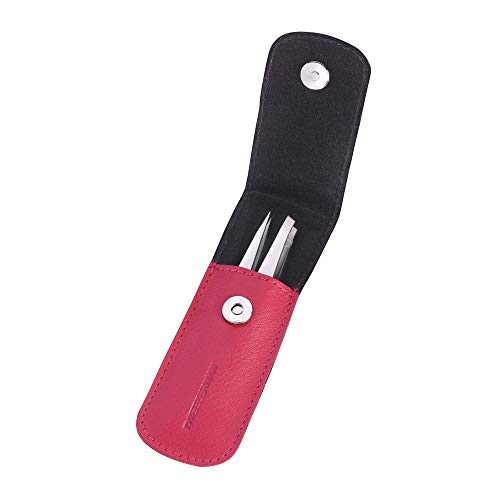 Tweezerman - Kit para cejas - pinza mini slant y pinza en punta con estuche de bolsillo, color rosa - 2 unidades