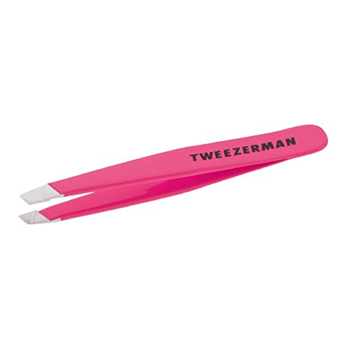 Twezerman 1248-FPR - Pinza mini slant acero inoxidable, ideal para bolso o viaje, color rosa/fucsia