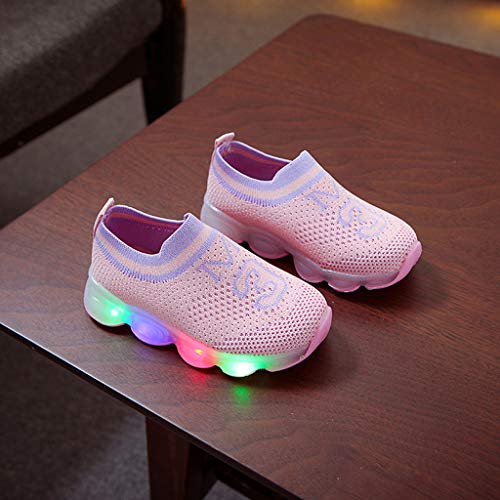 TWIFER Unisex Niños Zapatillas LED con 7 Colores Respirable Zapatillas Luces Luminosos Malla Casual Súper Ligeros Transpirable Transpirable Velcro Flashing Zapatillas