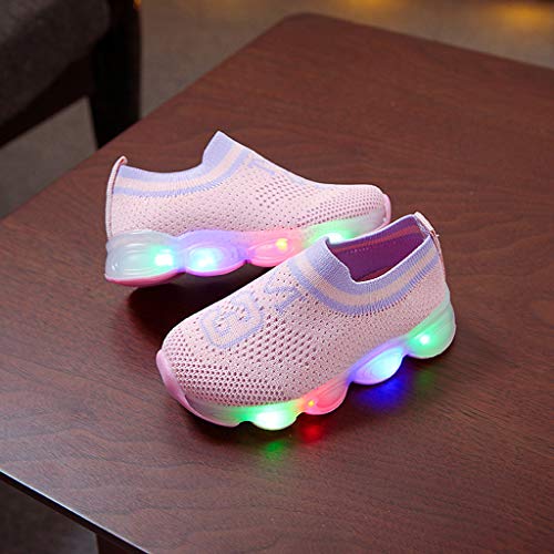 TWIFER Unisex Niños Zapatillas LED con 7 Colores Respirable Zapatillas Luces Luminosos Malla Casual Súper Ligeros Transpirable Transpirable Velcro Flashing Zapatillas