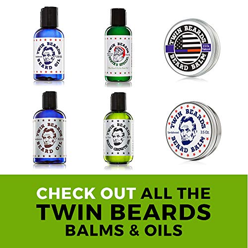 Twin Beards Beard Growth Oil 3 oz Cultiva una barba más suave y más rápida Nutre la piel | Aceite de ricino, argán y árbol de té
