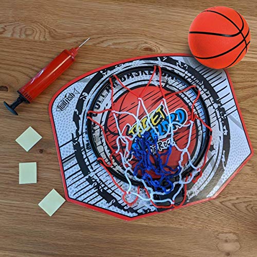 Twitfish® - Mini Canasta Interior de Baloncesto - Novedad Divertido Juego de Juguetes para el hogar de Escritorio de Office, Mini Board, Ball & Pump Set para Todos los Fanáticos del Baloncesto