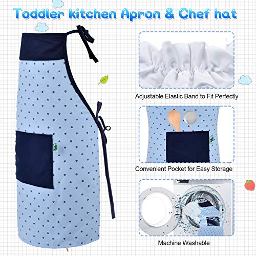 TwobeFit Juguetes de Cocina para niños, 29 Piezas Juguetes de Chef para Niños, Cocina de Acero , Vegetales para Cortar, Delantal y Gorro De Cocinero, Cortadores de Galletas, Rodillo para niños