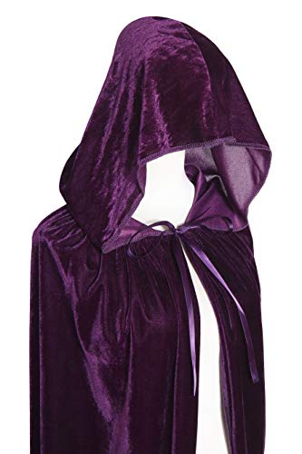 Txian Longitud Completa con Capucha Capa de Terciopelo Halloween Navidad Fancy Cape Trajes 59 "