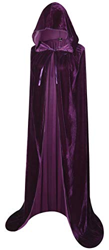 Txian Longitud Completa con Capucha Capa de Terciopelo Halloween Navidad Fancy Cape Trajes 59 "