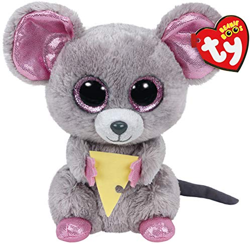 TY - Beanie Boos Squeaker, peluche ratón con queso, 15 cm (United Labels Ibérica 36192TY)