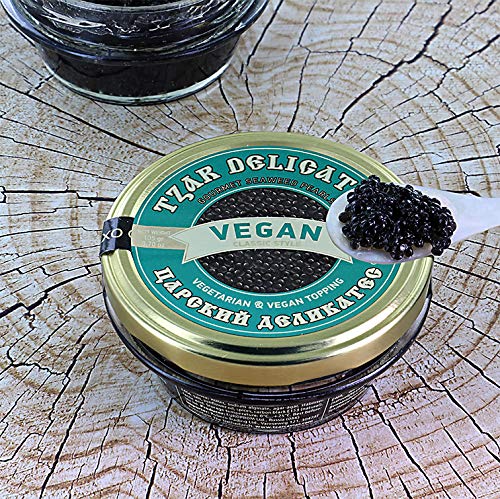 Tzar Caviar - VEGAN perlas de algas gourmet - vidrio 105 gramos negro