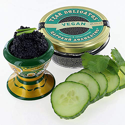 Tzar Caviar - VEGAN perlas de algas gourmet - vidrio 105 gramos negro
