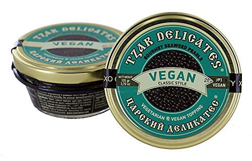 Tzar Caviar - VEGAN perlas de algas gourmet - vidrio 105 gramos negro
