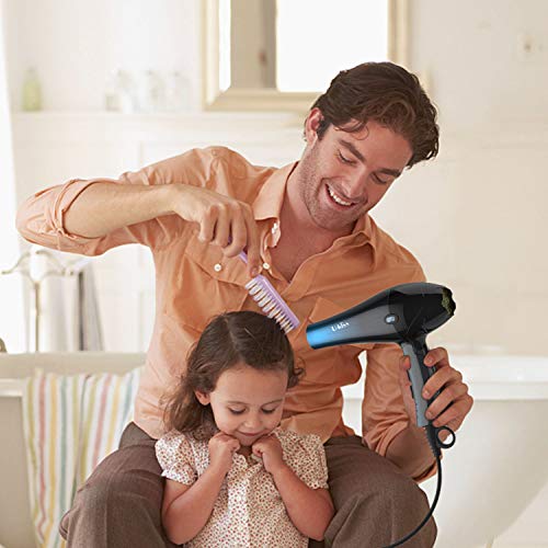 U-Kiss Secador de Pelo, función iónica,mango plegable,3 niveles de temperatura y 2 velocidades,Incluye boquilla concentradora de aire, protección contra el sobrecalentamiento,2000W