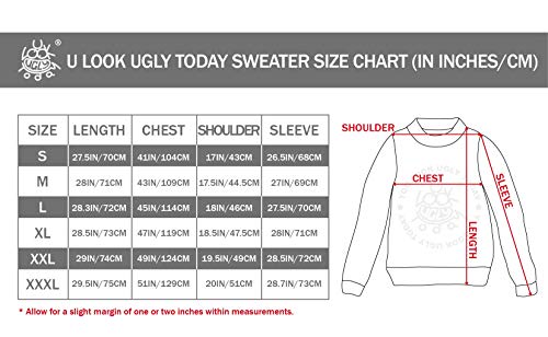 U LOOK UGLY TODAY Long Sleeve Jumper Suéter pulóver, All About Elf, L para Hombre