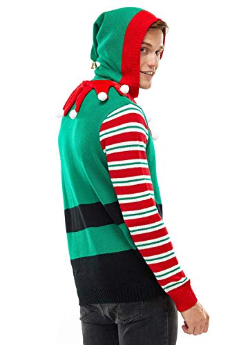 U LOOK UGLY TODAY Long Sleeve Jumper Suéter pulóver, All About Elf, L para Hombre