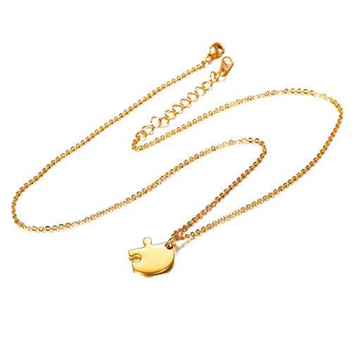 U7 Conjuntos de 4 Unidades de Acero Inoxidable Hermana Collares con patrón de corazón Regalo de Collar Creativo para Las niñas