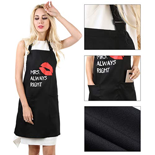 Uarter 2 Piezas Delantal para Parejas, Con 2 bolsillos para aniversario de bodas