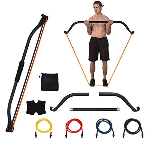 UBaymax Entrenador de Tensión de Arco,Entrenamiento de Resistencia Fitness con Tres Paradas,Multifungal Accesorios de Muscular Gimnasio Portátil,Kit Físico Ejercicio de Fuerza para Hombres Mujeres
