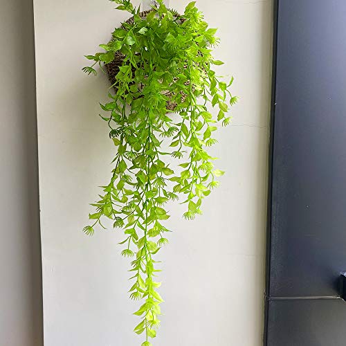 UBERMing 2 Piezas Plantas Colgantes de Eucalipto Artificiales Falsa Planta Colgante de Plastica Vid Artificial Hiedra Planta Colgante para Exterior Interior Pared Jardín Balcon Cesta Boda Decro
