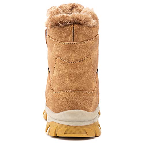 UBFEN Botas de Nieve Botas de Invierno para Niños Invierno Calentar Forrada de Esqui Impermeables Boots 36.5/37 EU A Marrón
