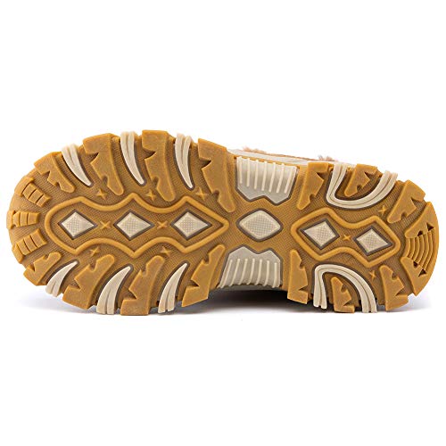 UBFEN Botas de Nieve Botas de Invierno para Niños Invierno Calentar Forrada de Esqui Impermeables Boots 36.5/37 EU A Marrón